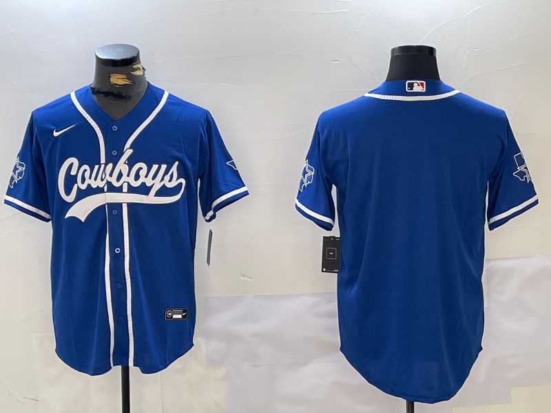 Men%27s Dallas Cowboys Blank Light Blue Stitched Cool Base Nike Baseball Jersey